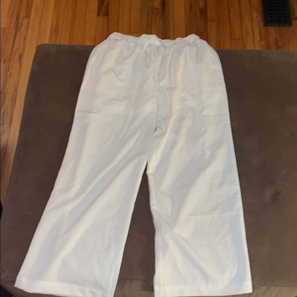 White Wide-Leg Pants